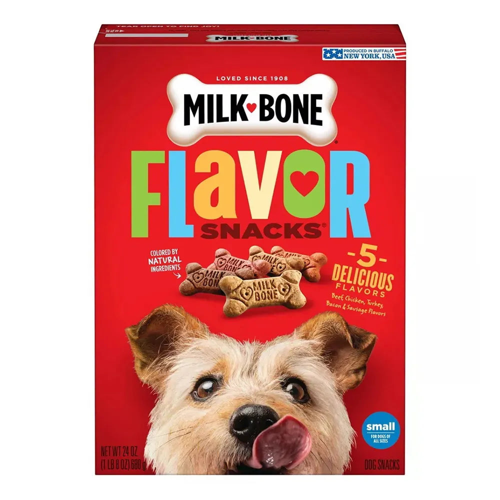 Milk-Bone Flavor Snacks Dog Biscuits Bacon24Oz (Pack of 12)