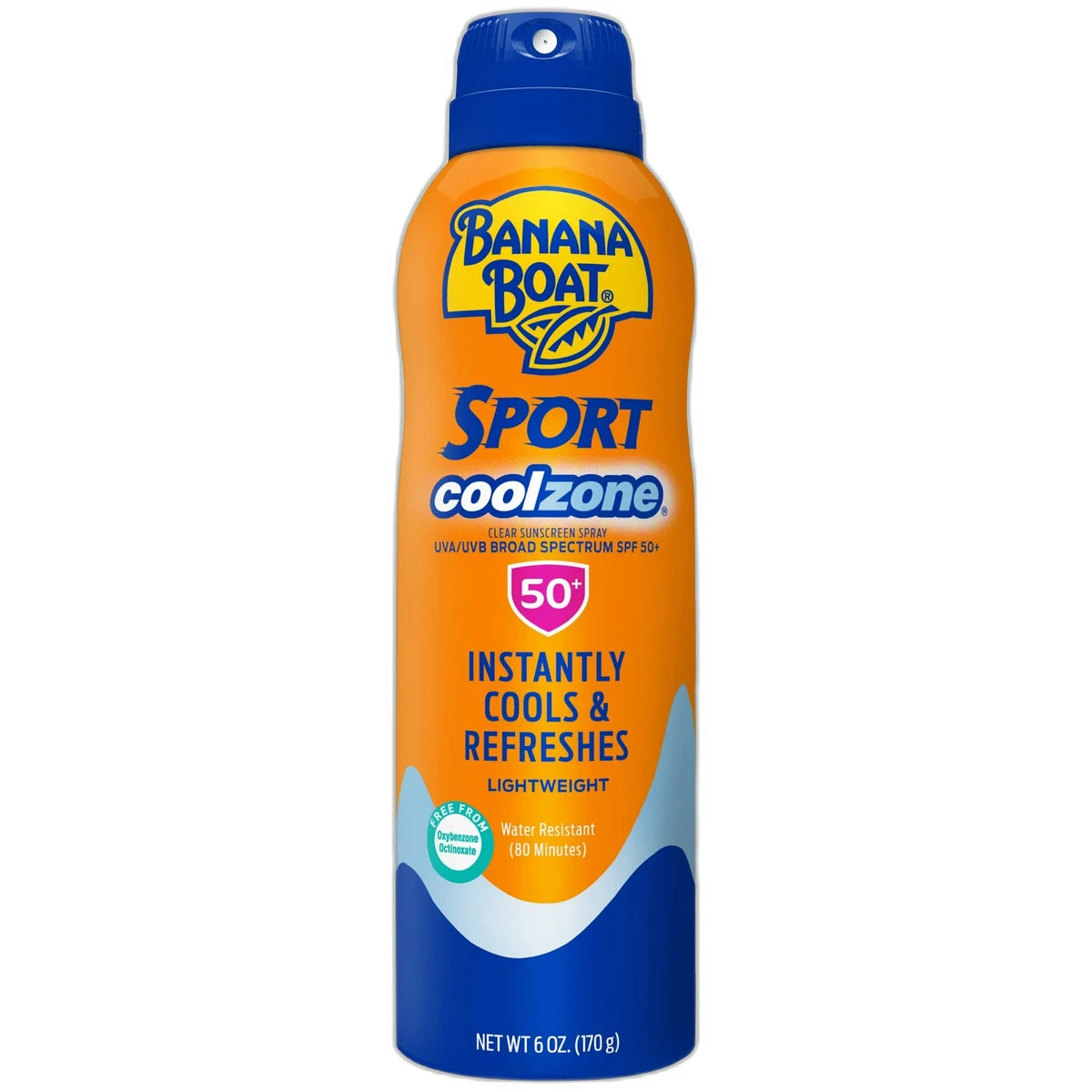 Banana Boat Sport Performance Cool Zone Broad Spectrum Sunscreen Spray SPF 50 6Oz (Pack of 12)