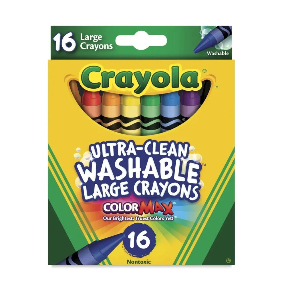 Crayola Ultra Clean Washable Color Max Nontoxic Large Crayons 6.2oz (Pack of 12)