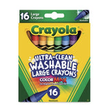 Crayola Ultra Clean Washable Color Max Nontoxic Large Crayons 6.2oz (Pack of 12)