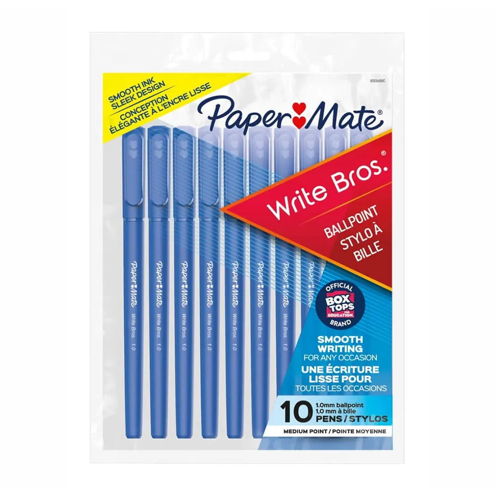 Paper Mate Write Bros Stick Medium Tip Ballpoint Blue Pens 2.08oz (Pack of 72)