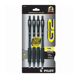 Pilot G2 Premium Retractable Gel Ink Roller Ball Pens Fine Point Black 1.4oz (Pack of 48)