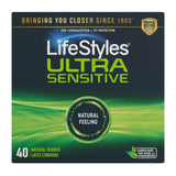 LifeStyles Ultra Sensitive Natural Feeling Lubricated Latex Condoms 0.7oz (Pack of 24)
