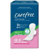 Carefree Ultra Thin Super/Long Pads with Wings 11.99oz (Pack of 3)