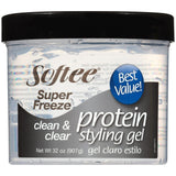 Softee Super Freeze Protein Styling Gel, 32 Oz Jar (Pack of 6)