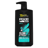 Axe Apollo Hair Clean and Strong 2 in 1 Shampoo Plus Conditioner 28Oz (Pack of 4)