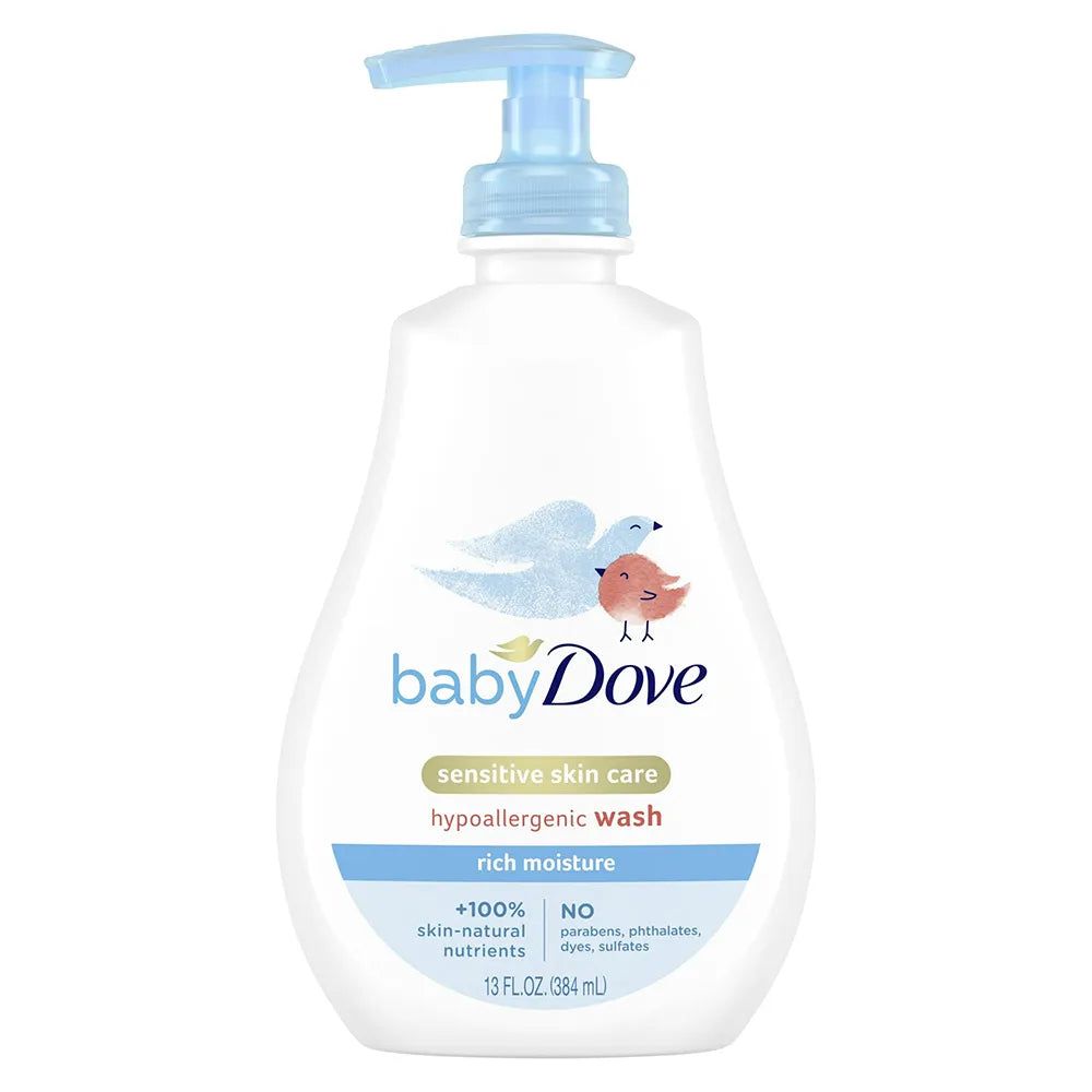 Baby Dove Rich Moisture Hypoallergnic Wash Newborn Sensitive Skin 13Oz (Pack of 4)