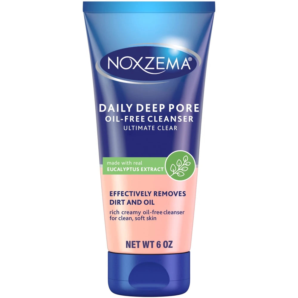 Noxzema Deep Pore Facial Cleanser Cream Daily Face Cleansing for All Skin Types . 6 oz (Pack of 6)