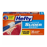 Hefty Quart Freezer Storage Slider Bags 56.8oz (Pack of 9)