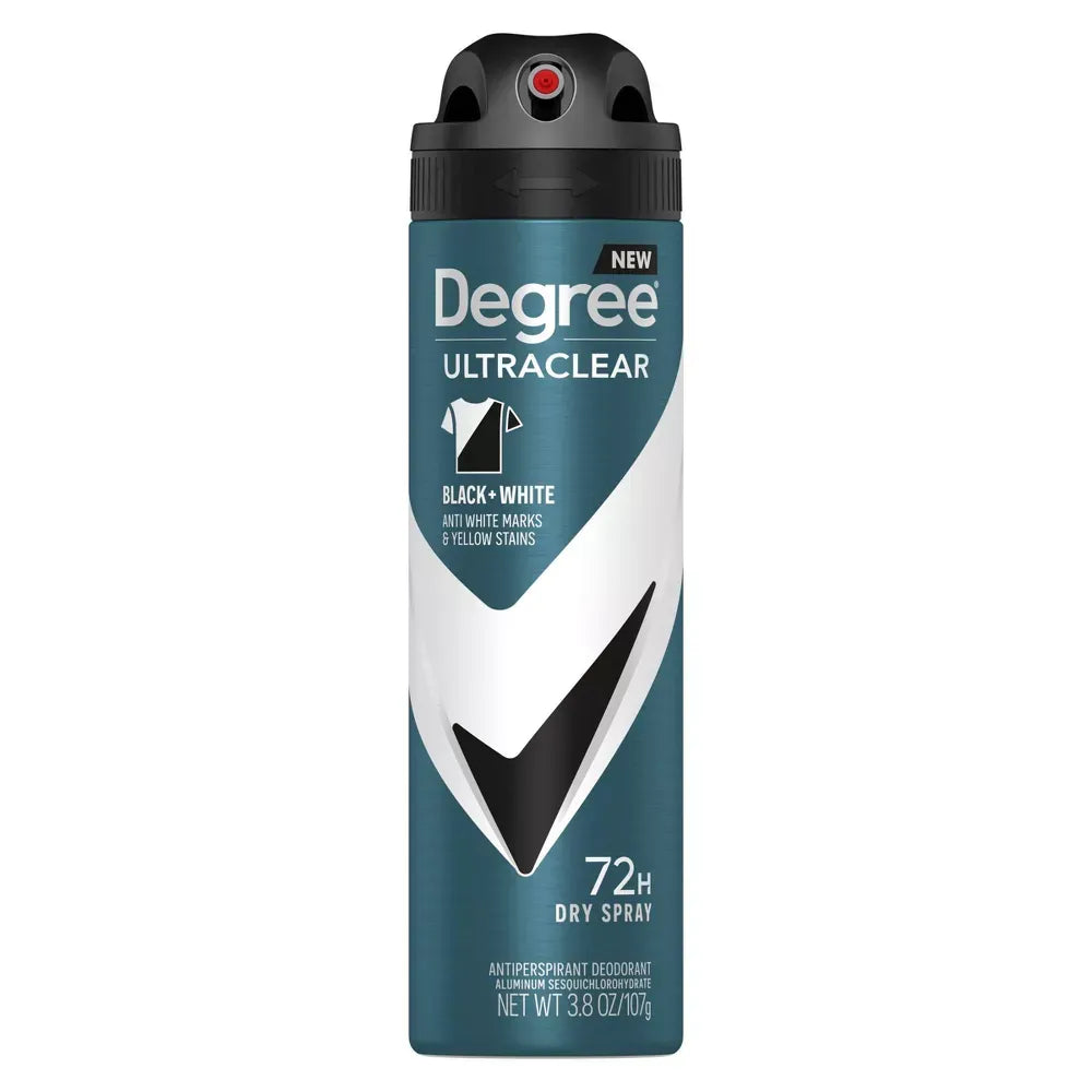 Degree Men UltraClear Black+White Antiperspirant & Deodorant Dry Spray 3.8Oz (Pack of 12)
