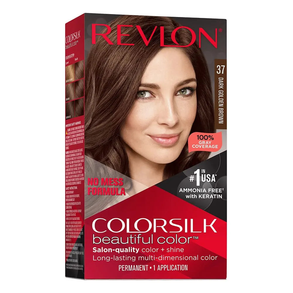 Revlon Colorsilk Beautiful Color Long Lasting Permanent Hair Color 037 Dark Golden Brown 4.4oz (Pack of 12)