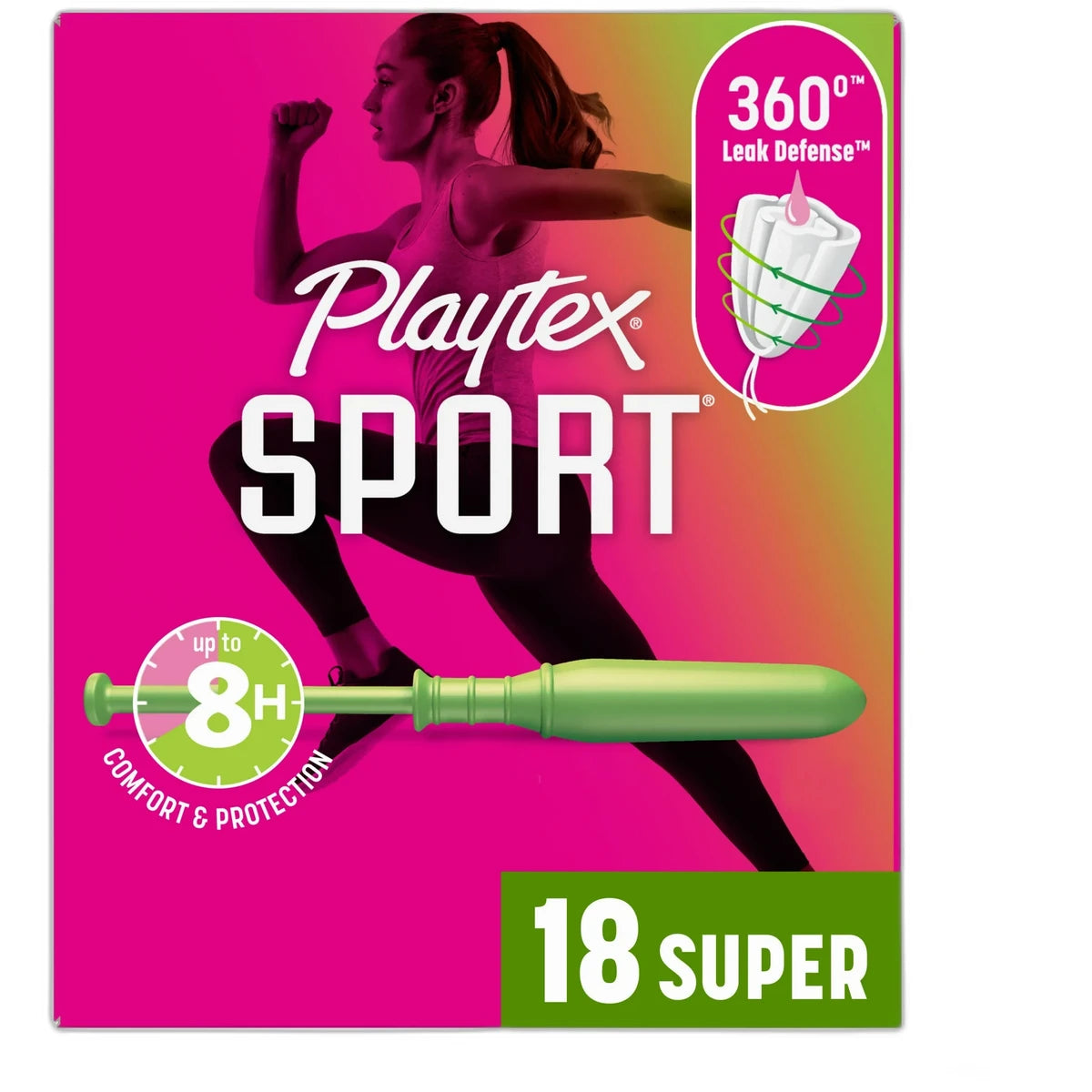 Playtex Sport Tampons Super Abosrbency Unscented18 Ea 5.1oz (Pack of 12)