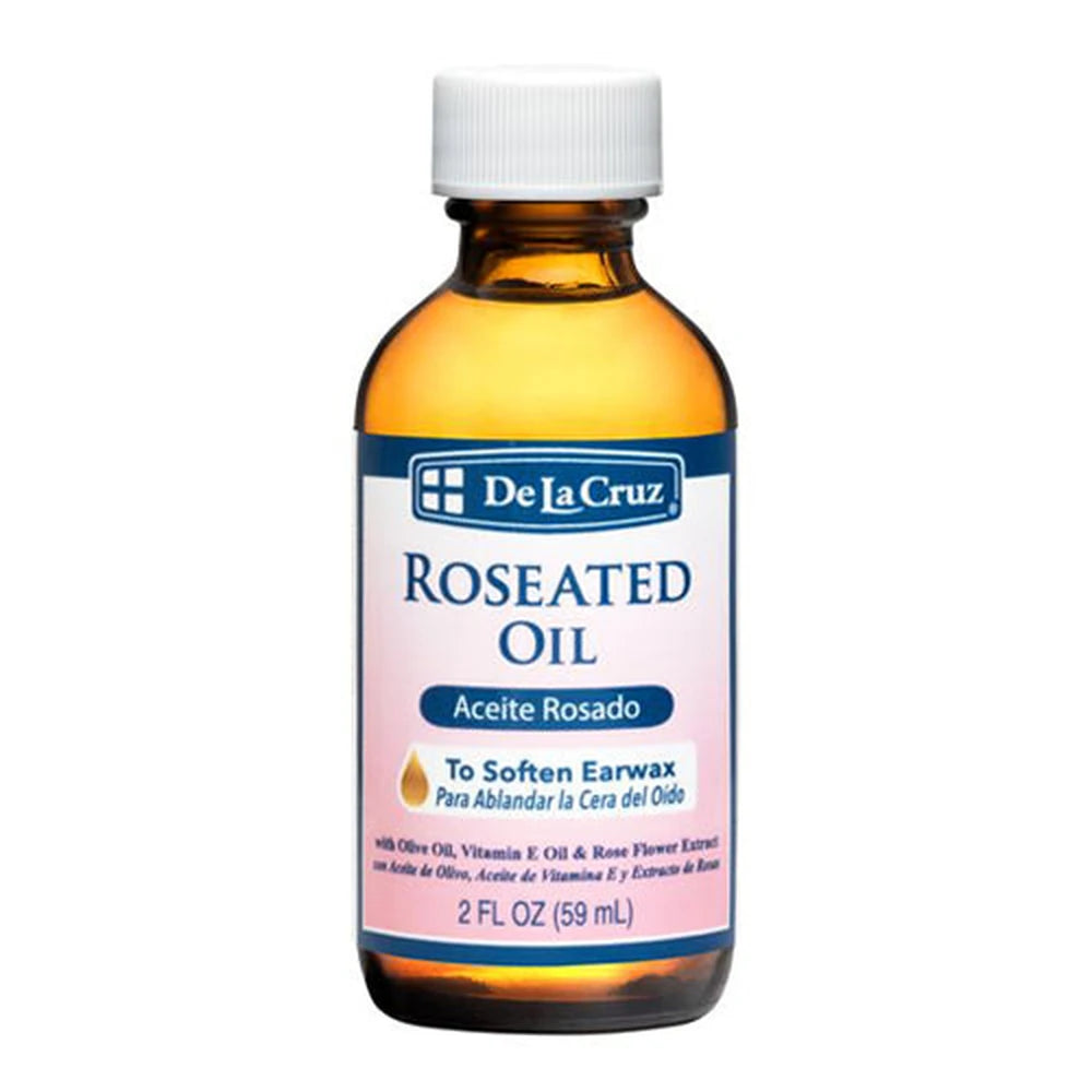 De La Cruz Roseated Oil Ear Wax Softener with Rose Flower Extracts 2 fl Oz (Pack of 12)