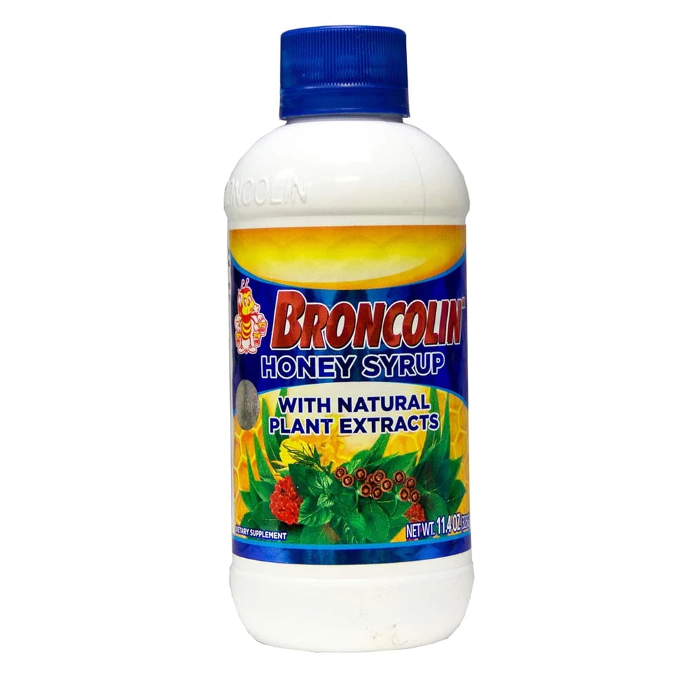Broncolin Honey Syrup Natural Plant Extracts Cough Suppresant Dietary Supplem 11.4 Oz (Pack of 72)