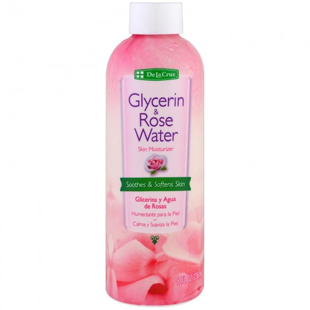 De La Cruz Glycerin and Rose Water Facial Toner Skin and Hair Moisturizer All S 8. Oz (Pack of 12)