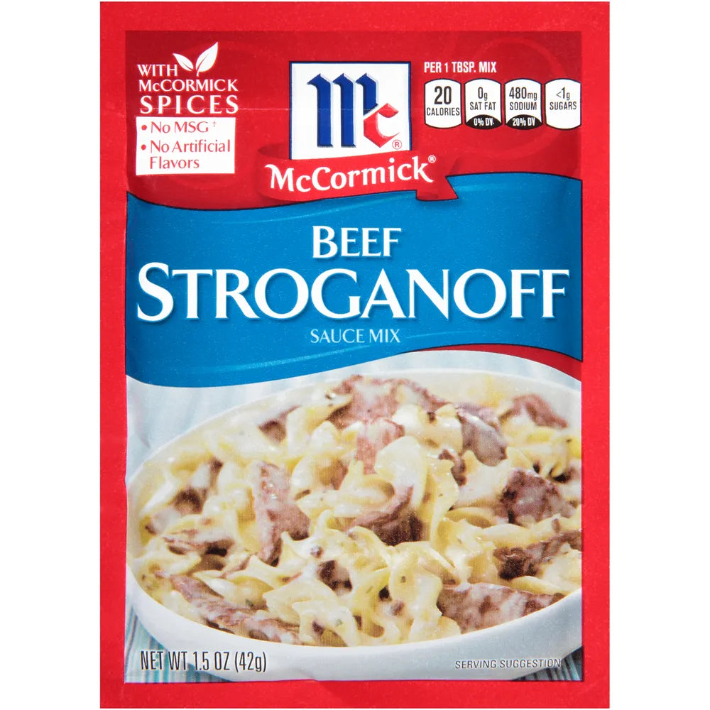 McCormick Beef Stroganoff Sauce Seasoning Mix Envelope 1.5Oz (Pack of 12)