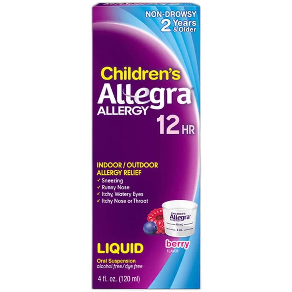 Allegra Childrens 12 Hour Allergy Relief Oral Suspension Liquid Berry 4Oz (Pack of 24)