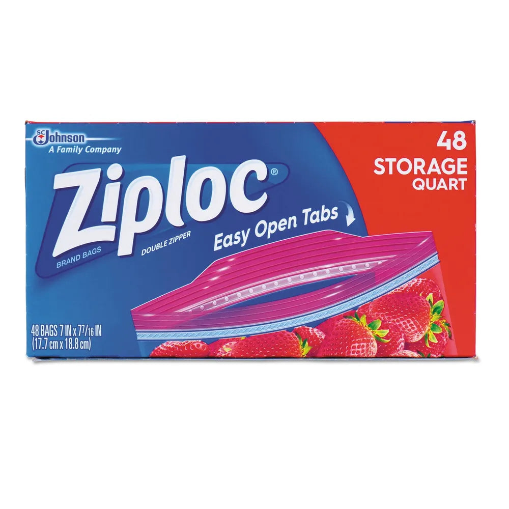 Ziploc Quart Food Storage Bags Grip 'N Seal Technology (Pack Of 9)