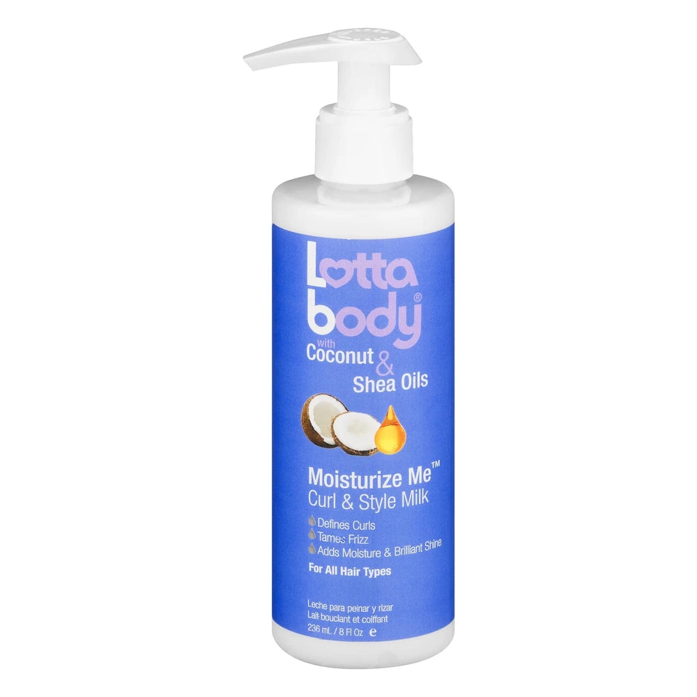 Coconut Oil and Shea Moisturize Me Curl & Style Milk by Lotta Body, Defines Curl 8. Oz (Pack of 12)