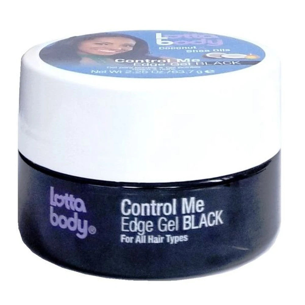 Lottabody Control Me Edge Gel Black With Coconut & Shea Oils 2.25 oz (Pack of 12)