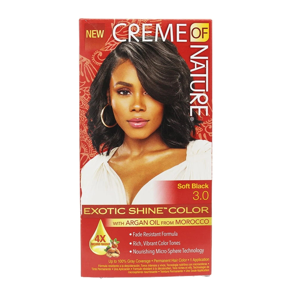 Creme of Nature Permanent Hair Color Soft Black 3.0 1.0 CT (Pack of 12)