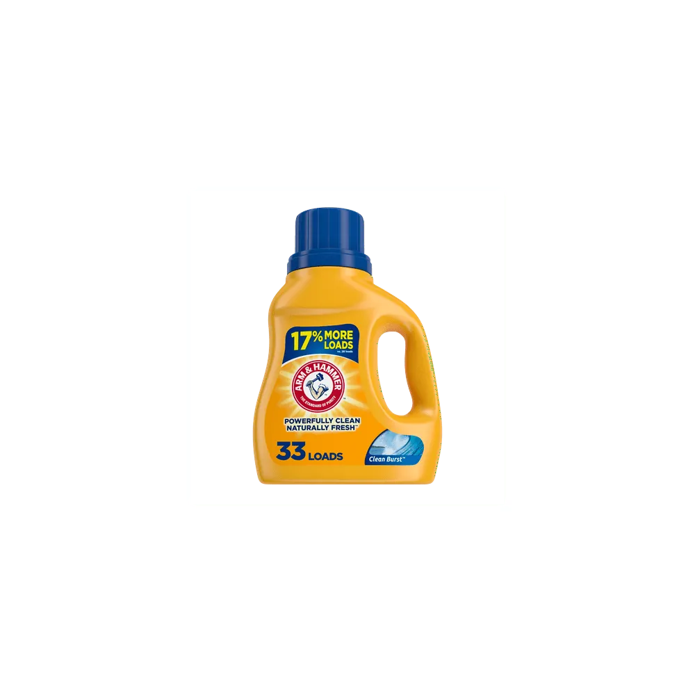 Arm &amp;Hammer Liquid Laundry Detergent Soap Clean Burst Fresh 33Oz(Pack of 8)