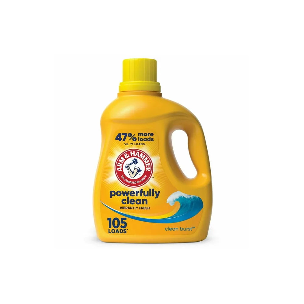 ARM & HAMMER Clean Burst, 105 Loads Liquid Laundry Detergent, 105 fl oz (Pack of 4)