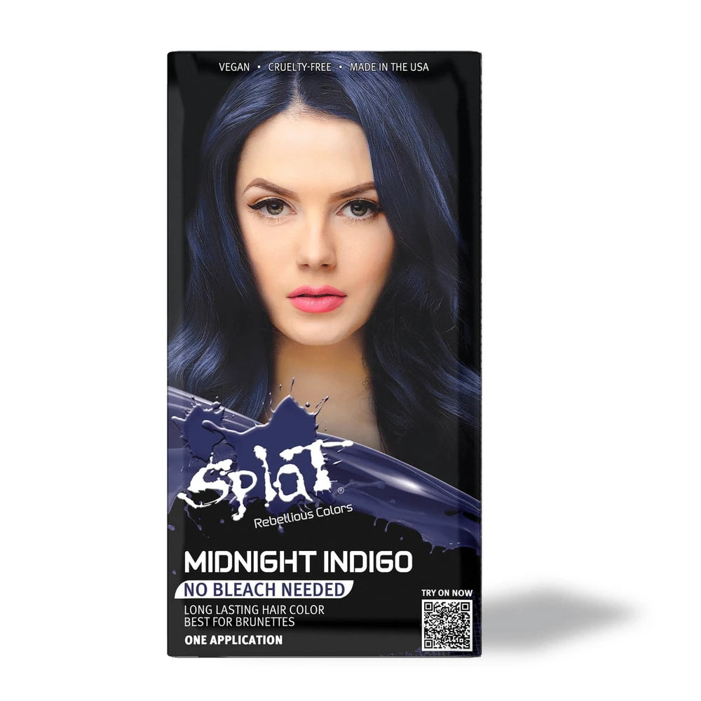 Splat Midnight Indigo Hair Dye Semi-Permanent Blue Color 6.75 Oz (Pack of 12)