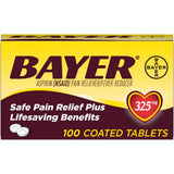 Bayer Aspirin Pain Reliever 325Mg Tablets - 100 Tablets 2.9oz (Pack of 36)