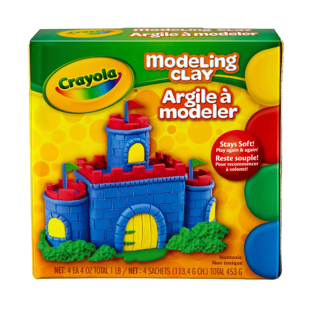 Crayola Modeling Clay Assortment Blue Green Red and Yellow 16Oz (Pack of 12)