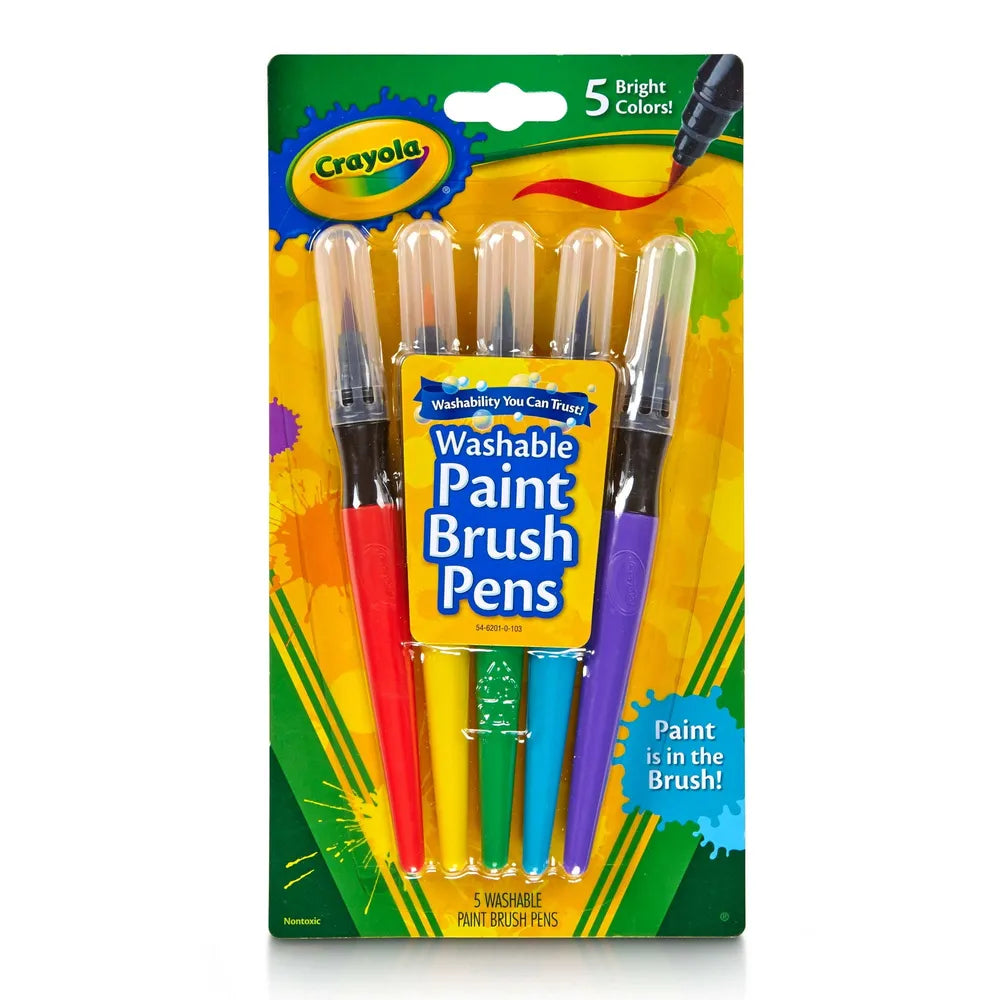 Crayola No Drip Washable Paint Brush Pens5 Ea 2.39oz (Pack of 12)