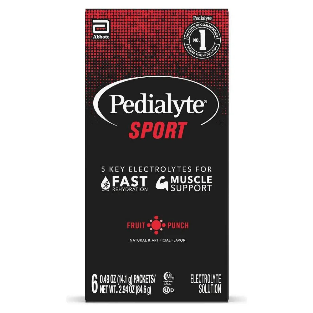 Pedialyte Electrolyte Powder Fruit Punch 2.94 oz (Pack of 6)