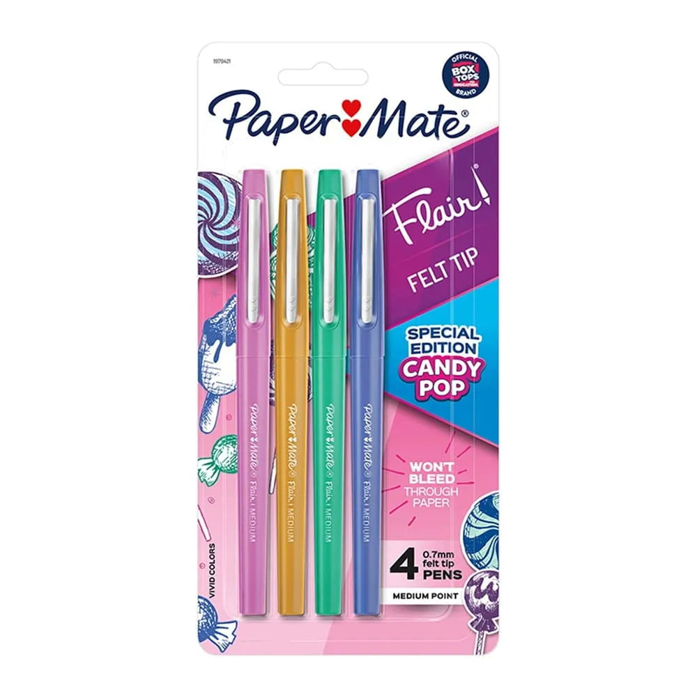 Paper Mate Flair Felt Tip Pens Medium Point Candy Pop Pack 1.44oz (Pack of 24)