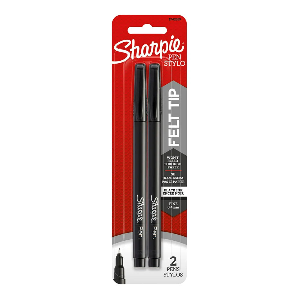Sharpie Pens Felt Tip Pens Fine Point Black 0.704oz (Pack of 48)