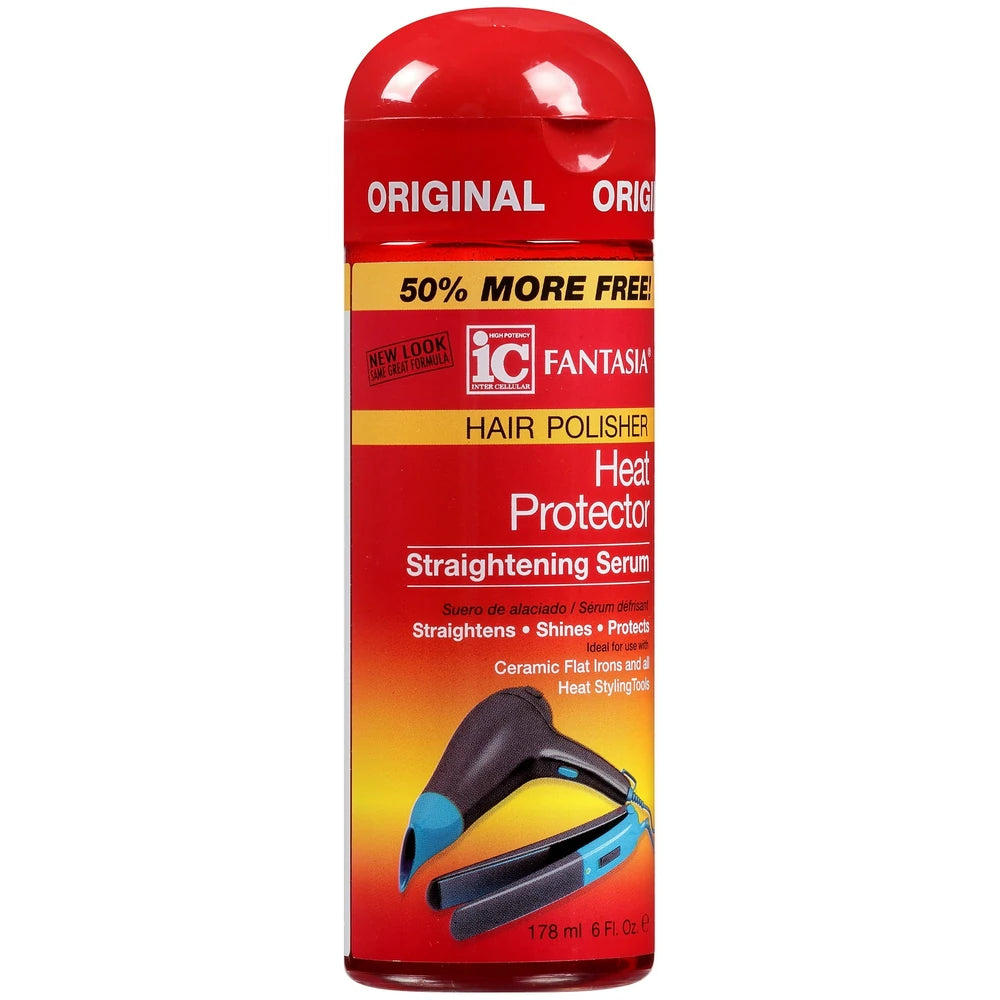 Fantasia High Potency IC Original Heat Protector Straightening Serum, 6 fl. oz., Chemically Damaged, Unisex. (Pack of 6)