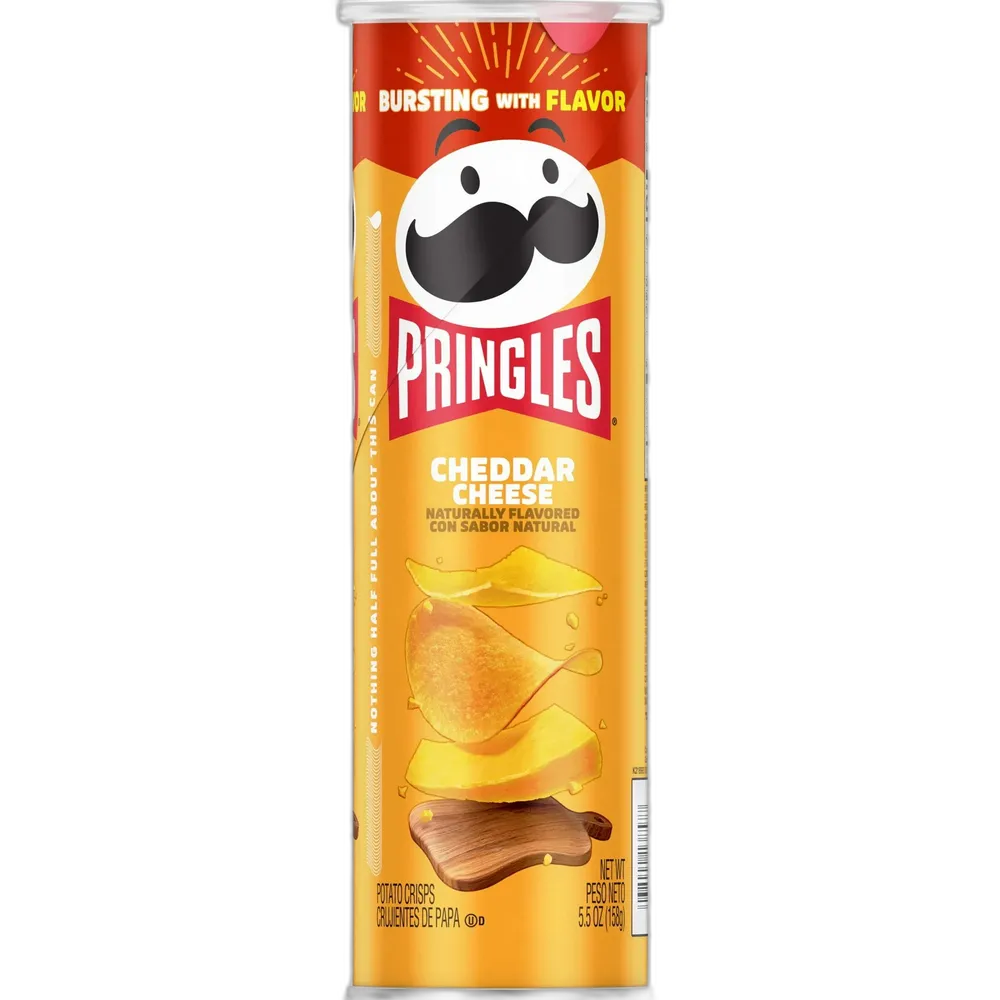 Pringles Cheddar Cheese Naturally Flavored Potato Crisps Chips 5.5 Oz (Pack of 14)