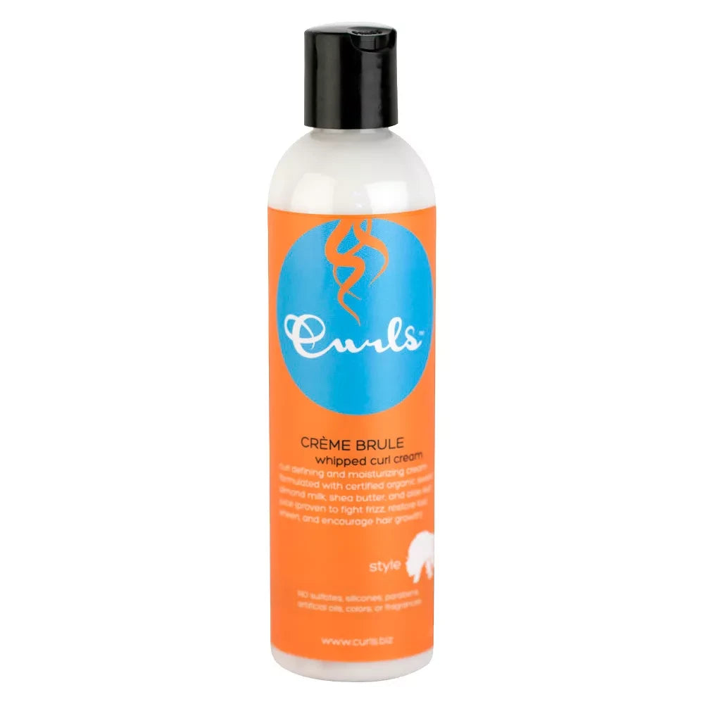 CURLS Creme Moisturizing Frizz Control Brule Hair Styling Cream with Organic Sweet Almond Milk, Shea Butter & Aloe Leaf Juice, 8 Fl. Oz (Pack of 6)