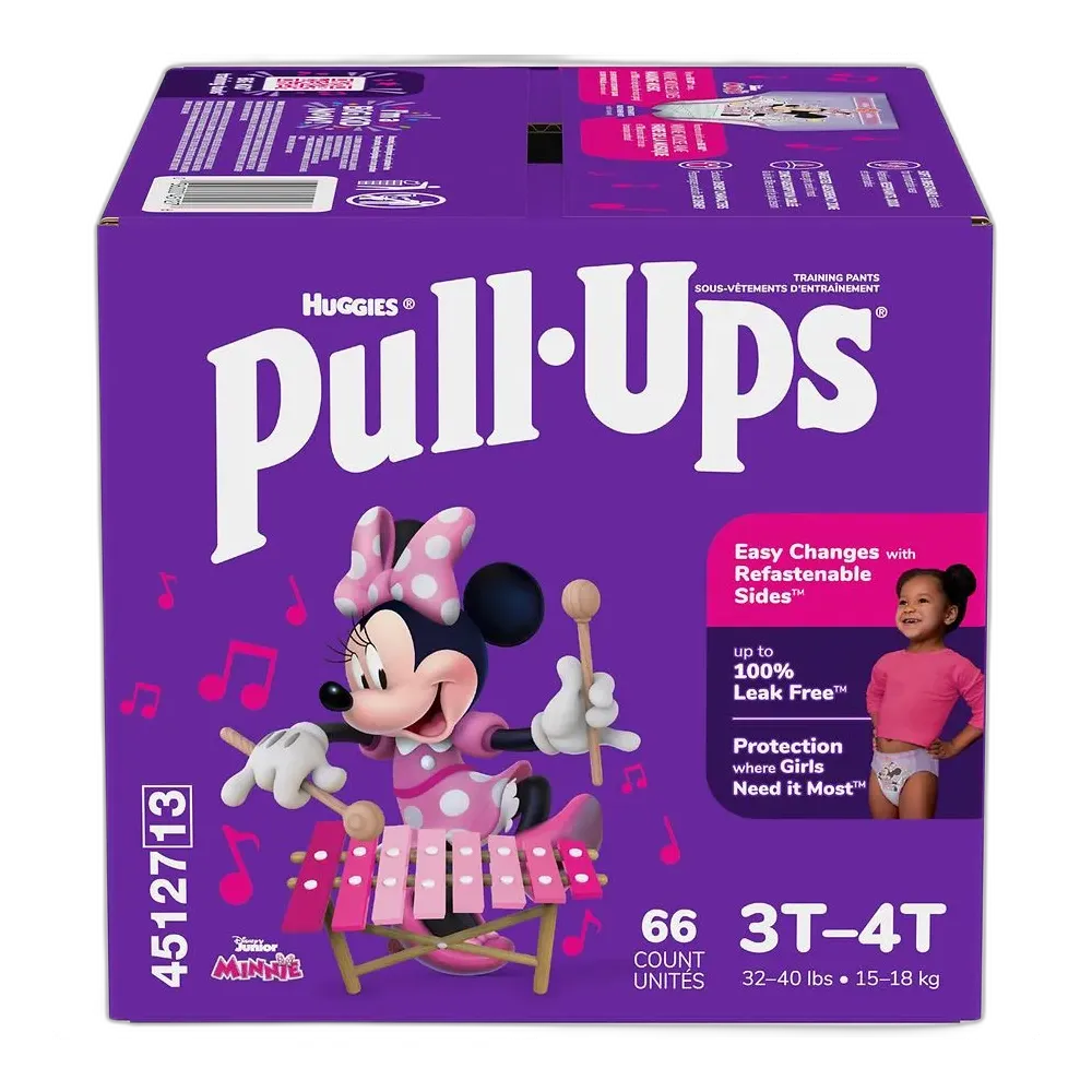 Pull-Ups Learning Designs Training Pants for Girls Size 3T-4T 66 Count 65.12oz(image may vary) (Pack of 1)
