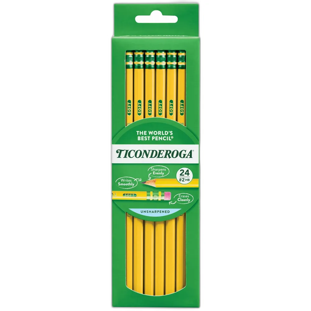 TICONDEROGA PENCILS #2 HB 24 COUNT - 4.8 OZ (PACK OF 72)