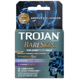 Trojan Bare Skin Condoms 3 Count 1.13oz (Pack of 48)