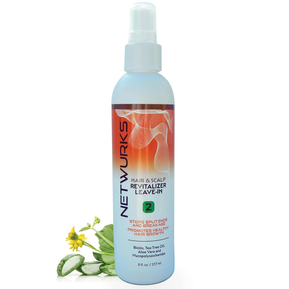 Hair & Scalp Revitalizer Leave-In Spray by Netwurks Hair Care – 8 Fl. Oz (Pack of 12)