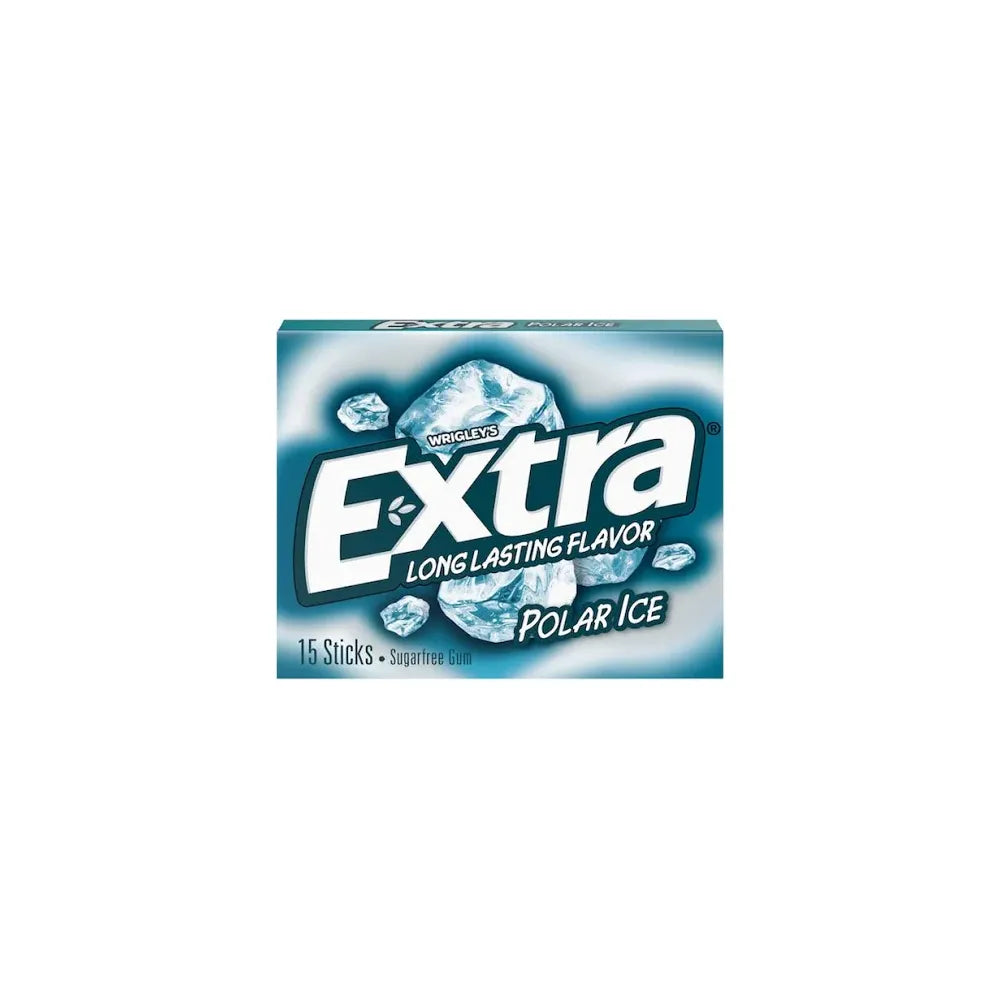 Wrigleys Extra Sugar Free Chewing Gum Polar Ice - 15 Sticks 10 Pack 0.11Oz (Pack Of 120)