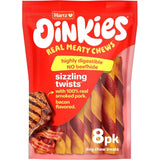Hartz Oinkies Smoked Pig Skin Bacon Flavored Wrap Dog Treat Chews 8 Ea 8.75 Oz (Pack of 6)
