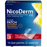 Nicoderm Cq Smoking Cessation Aid Clear Patch Step 3 With 7 Mg - 14 Ea 2.4oz (Pack of 12)