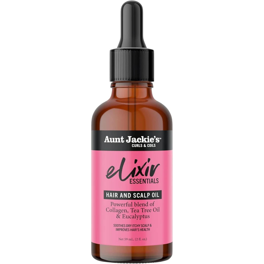 Aunt Jackie s Elixir Essentials Hair & Scalp Oil Collagen Tea Tree Oil & Eucal 2. Oz (Pack of 24)
