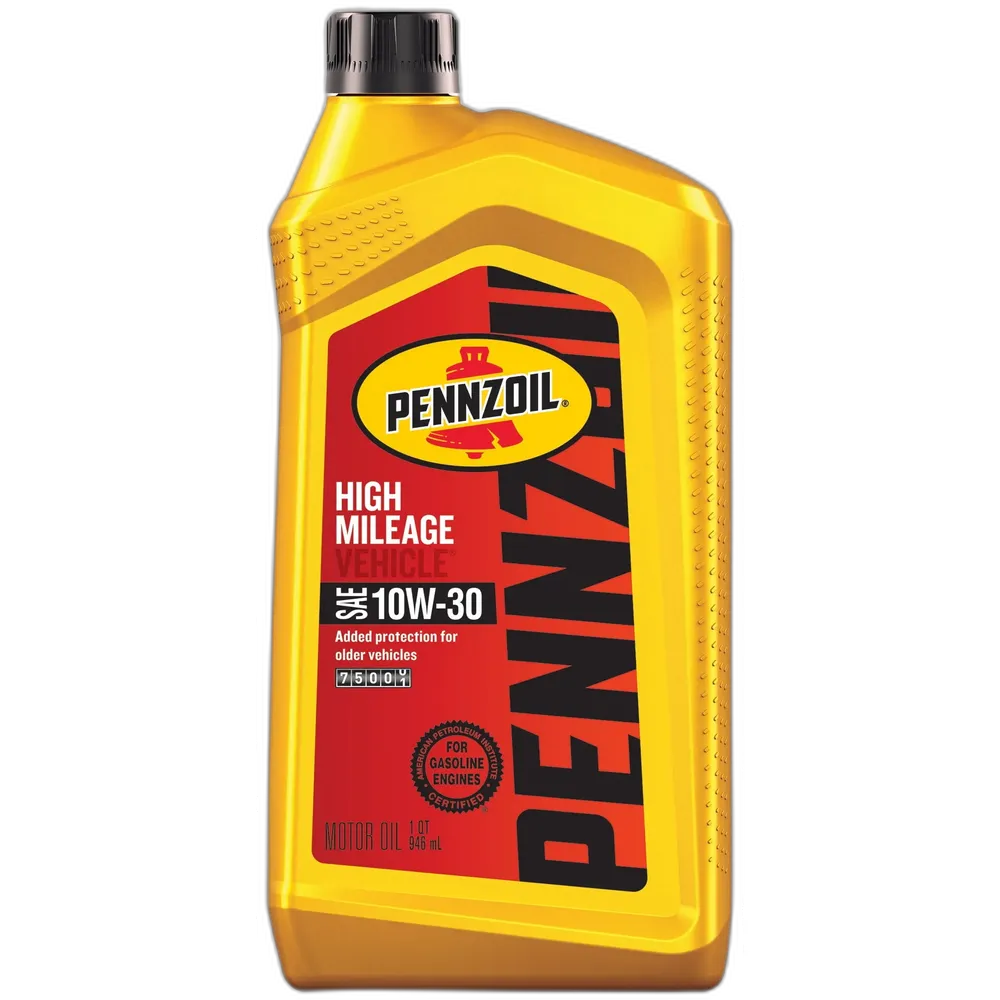 Pennzoil High Mileage Motor Oil 10W-30, 1 qt 32oz (Pack of 6)