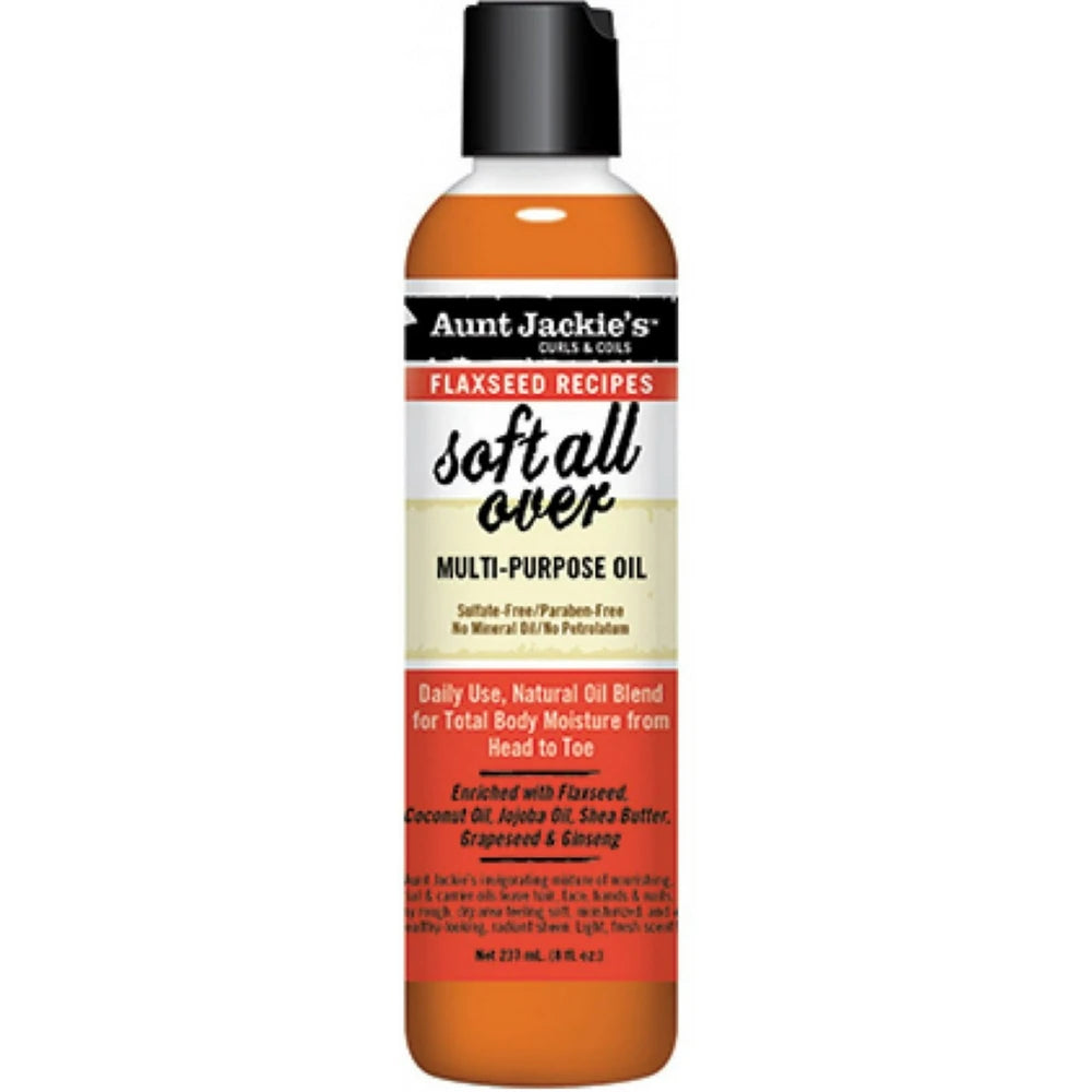 Aunt Jackie s Curls & Coils Soft All Over Multi Purpose Oil 8 oz (Pack of 12)