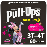 Pull-Ups Girls' Nighttime Potty Training Pants Training Underwear 3T-4T 60 Ct 95.7oz (Pack of 1)