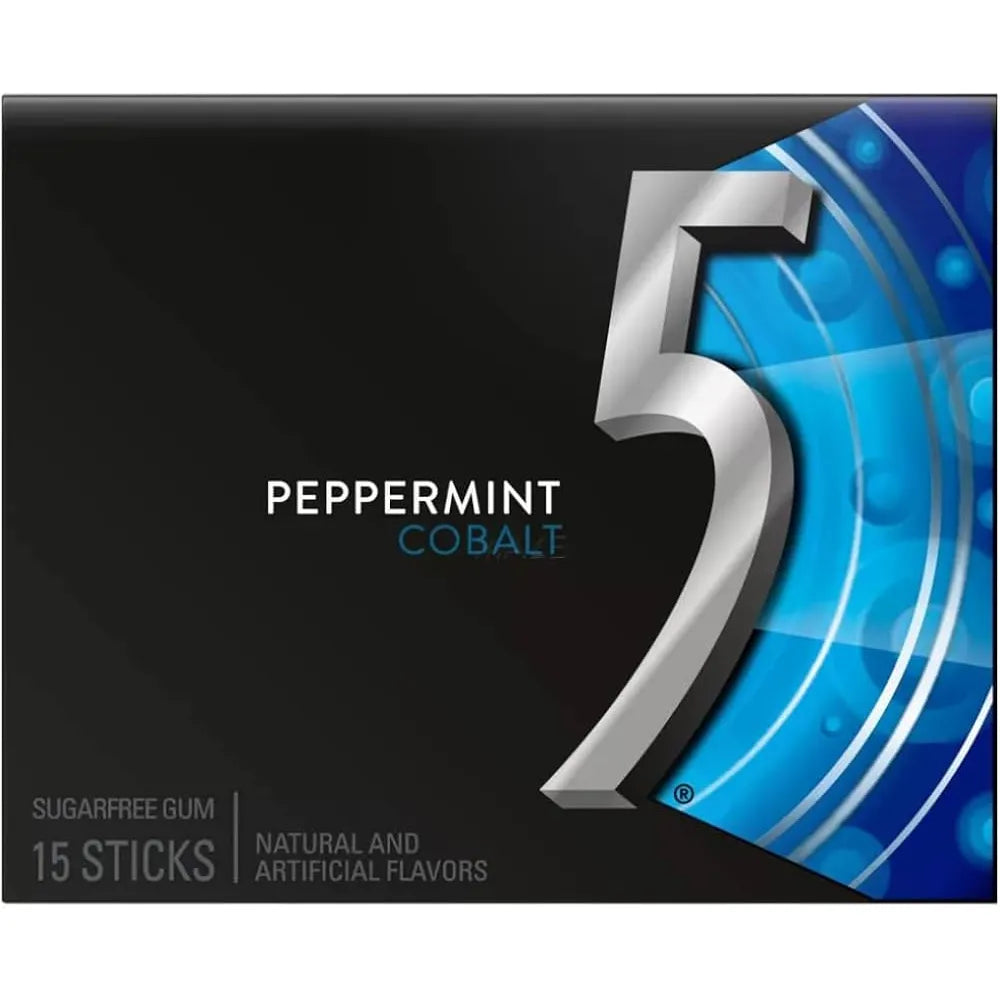 5 Gum Peppermint Cobalt Sugarfree Gum 15 Count Single Pack 0.11Oz (Pack Of 120)