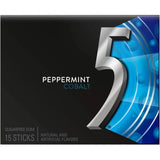 5 Gum Peppermint Cobalt Sugarfree Gum 15 Count Single Pack 0.11Oz (Pack Of 120)